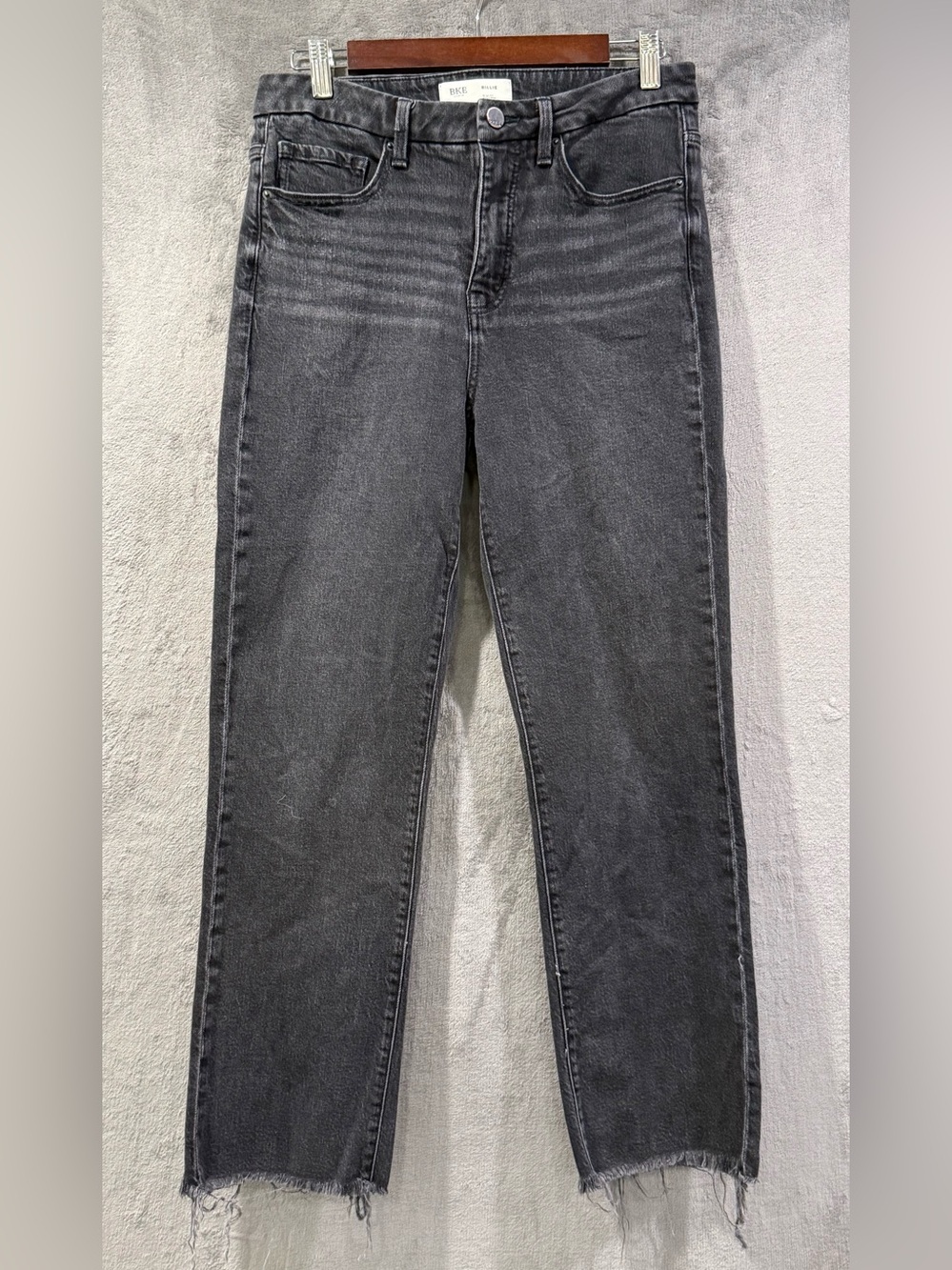 BKE Billie Womens 29x28 Jeans Black Slim Fit High Rise Cropped Straight Boho